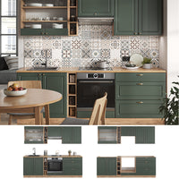 Vicco Cucina componibile Quercia verde-oro Country/oro Power 235 cm , PL Antracite