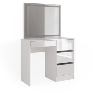 Vicco Tavolo da toeletta Bianco 40 cm con specchio a LED