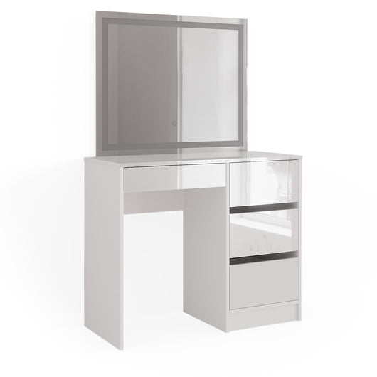 Vicco Tavolo da toeletta Bianco 40 cm con specchio a LED