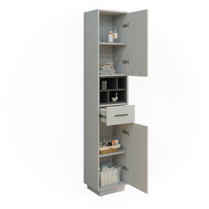 Vicco Armadio per il bagno Grigio/antracite 38 x 190 cm Con ante, cassetti e scomparti