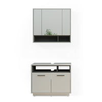 Vicco Set di mobili da bagno Grigio 2 parti