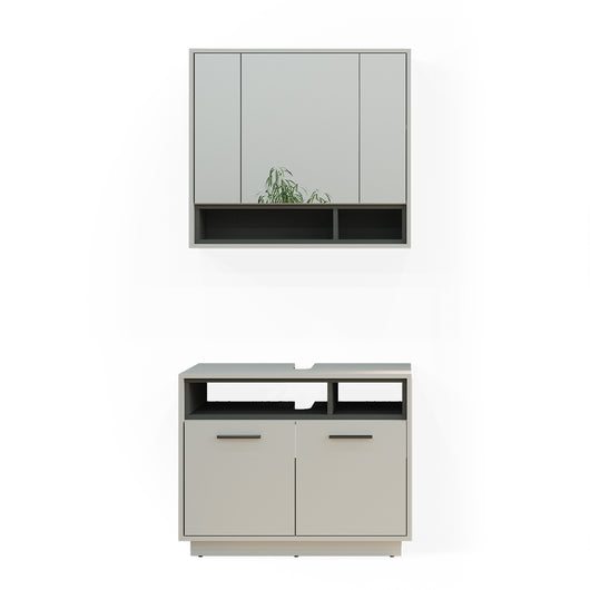 Vicco Set di mobili da bagno Grigio 2 parti