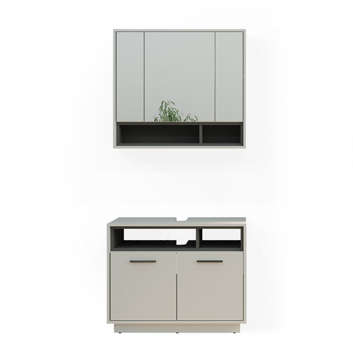 Vicco Set di mobili da bagno Grigio 2 parti
