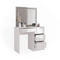 Vicco Tavolo da toeletta Bianco 40 cm con specchio a LED