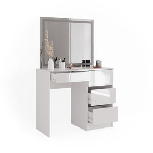 Vicco Tavolo da toeletta Bianco 40 cm con specchio a LED