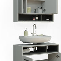 Vicco Set di mobili da bagno Grigio 2 parti
