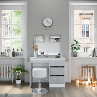 Vicco Tavolo da toeletta Bianco 40 cm con specchio LED e sgabello