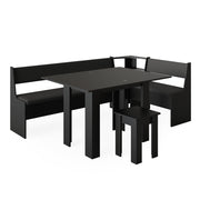 Vicco Gruppo panca ad angolo Nero 120 x 41.5 cm con tavolo