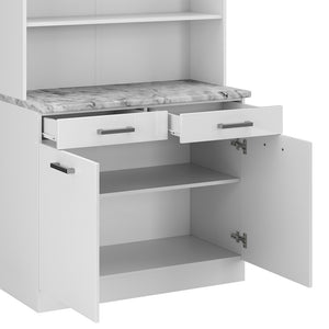 Vicco Cucine componibili piccole Bianco lucido 100 cm , PL Marmo