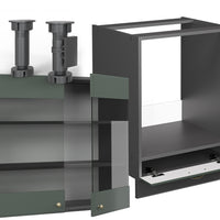 Vicco Cucina angolare completa Verde-oro Country House/Antracite 160 x 60 cm senza piano di lavoro