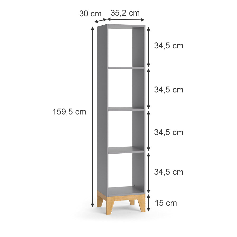Vicco Libreria bambini Grigio 35.2 x 159.5 cm