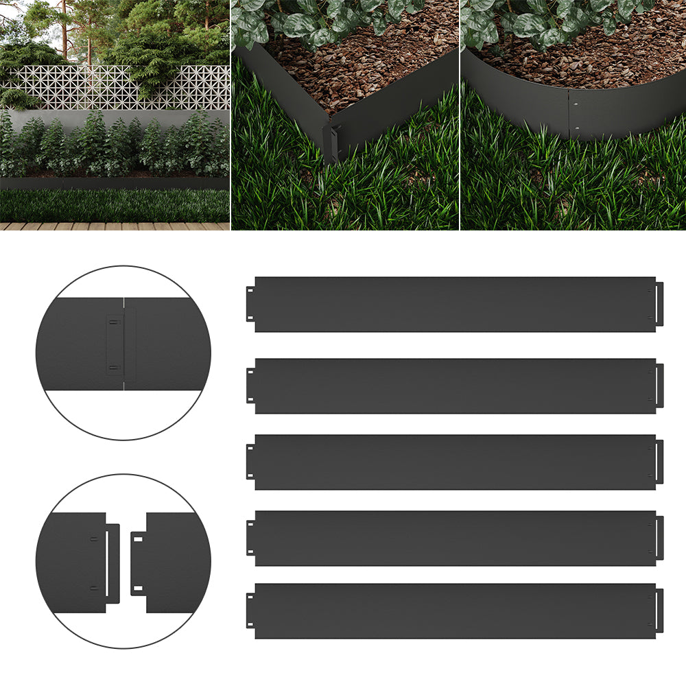 Serina Bordo del prato Antracite 100 x 18 cm 5 metri