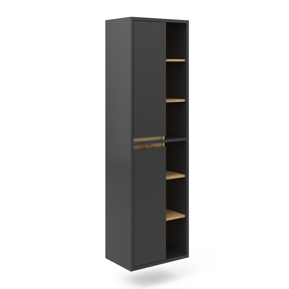 Vicco Armadio per il bagno Antracite 50 x 170 cm con ante e vani a giorno