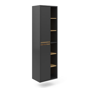 Vicco Armadio per il bagno Antracite 50 x 170 cm con ante e vani a giorno