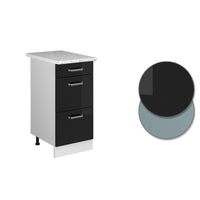 Vicco Base universale Nero lucido 40 cm con cassetti