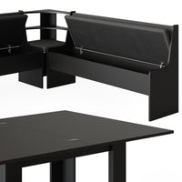 Vicco Gruppo panca ad angolo Nero 180 x 41.5 cm con tavolo