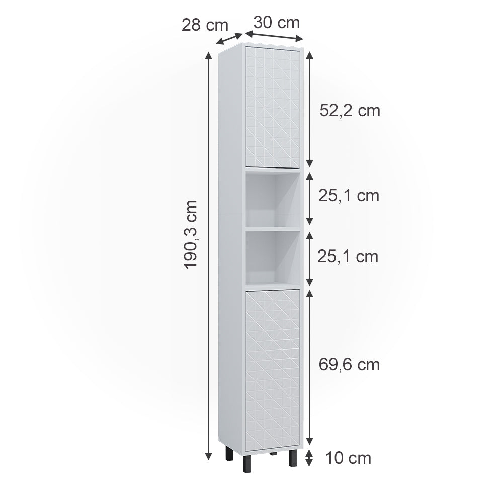 Vicco Mobile bagno alto Bianco 30 x 190.3 cm