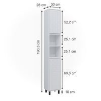 Vicco Mobile bagno alto Bianco 30 x 190.3 cm
