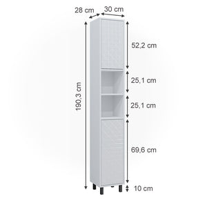 Vicco Mobile bagno alto Bianco 30 x 190.3 cm