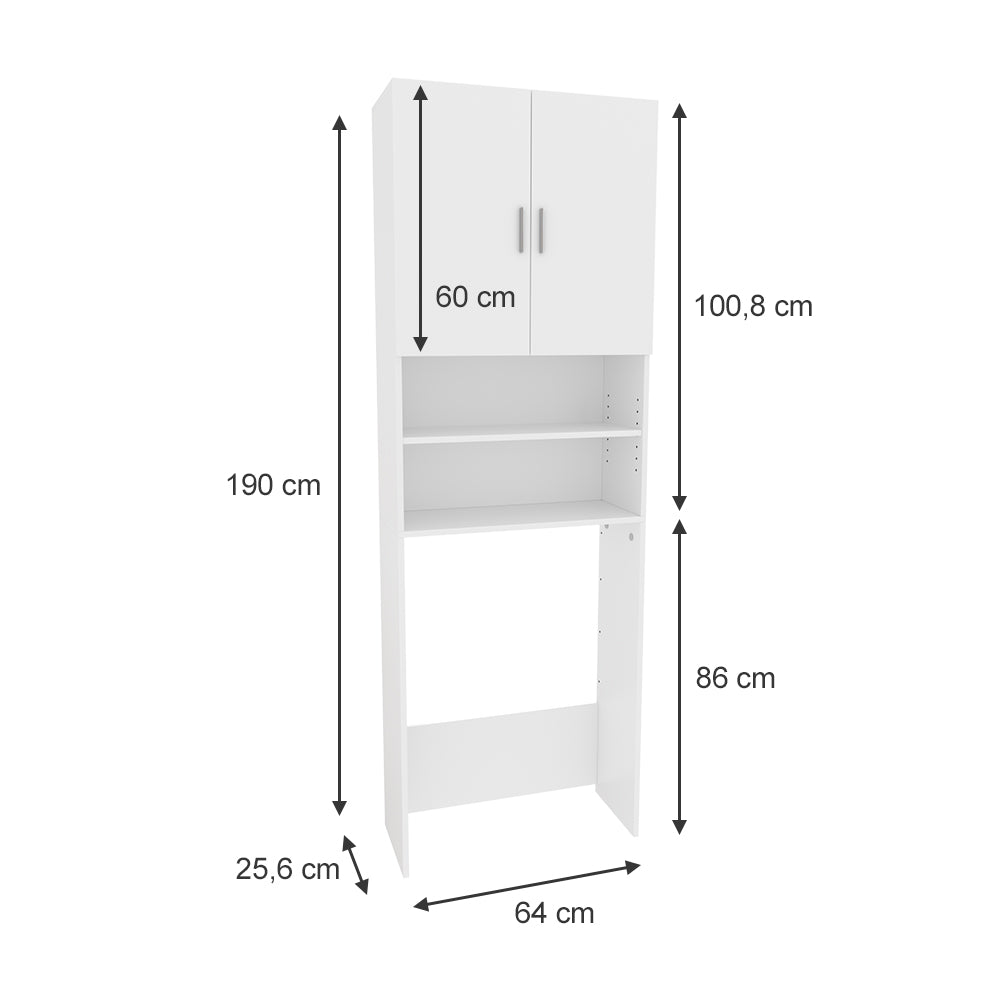 Vicco Mobile lavatrice Bianco 64 x 190 cm con 2 ante corte