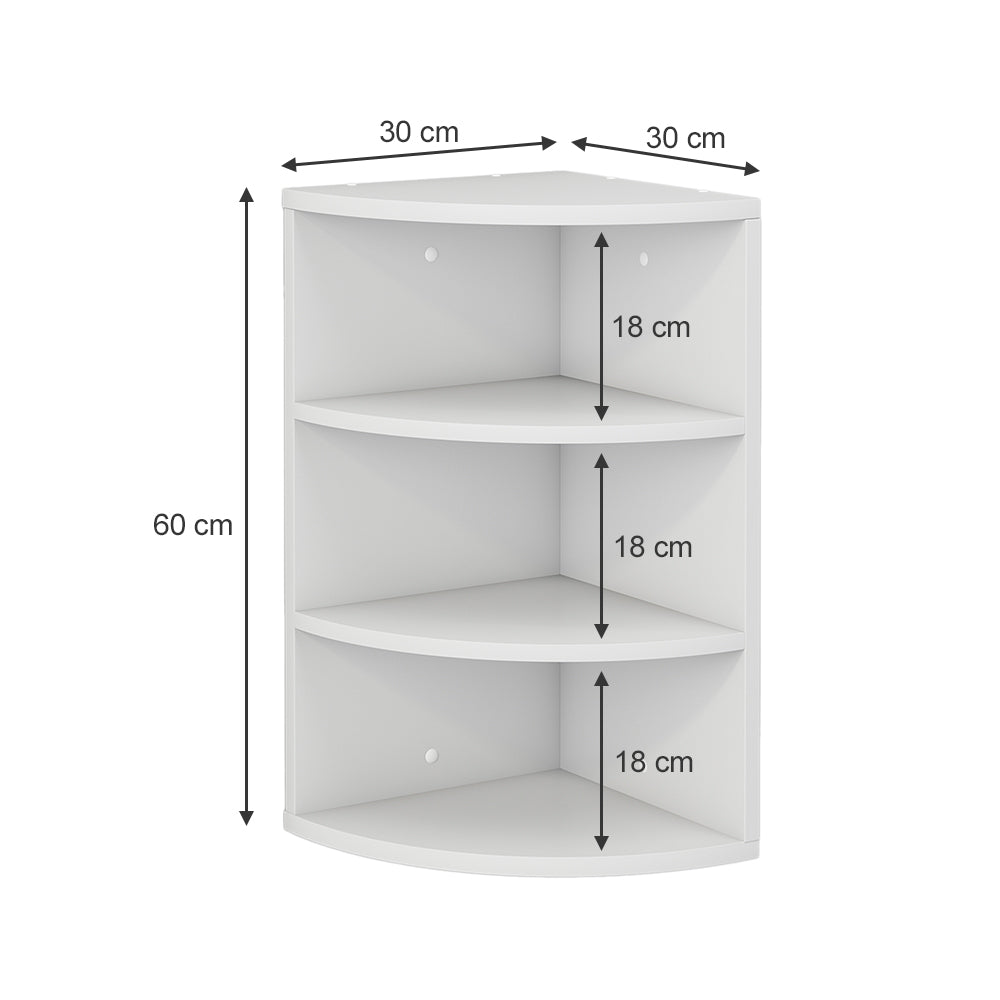 Vicco Libreria angolare da terra Bianco 30 x 60 cm 3 scomparti