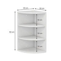 Vicco Libreria angolare da terra Bianco 30 x 60 cm 3 scomparti