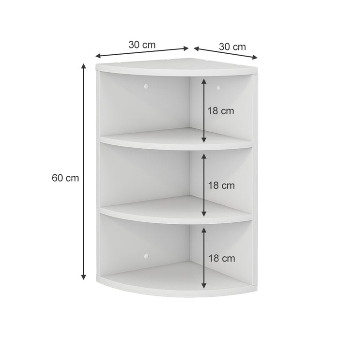 Vicco Libreria angolare da terra Bianco 30 x 60 cm 3 scomparti