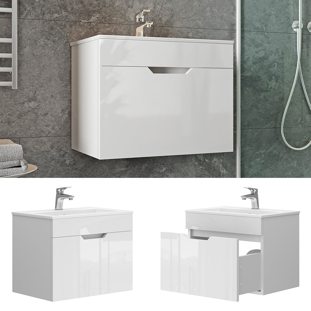 Vicco Set di mobili da bagno Bianco 2 parti, mobile base 60 cm