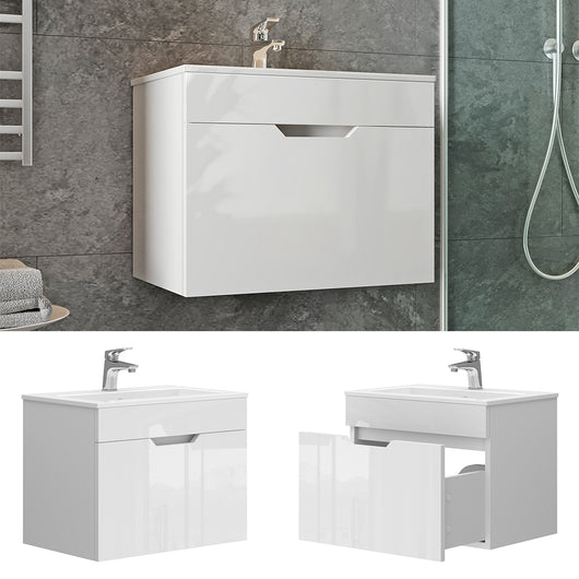 Vicco Set di mobili da bagno Bianco 2 parti, mobile base 60 cm