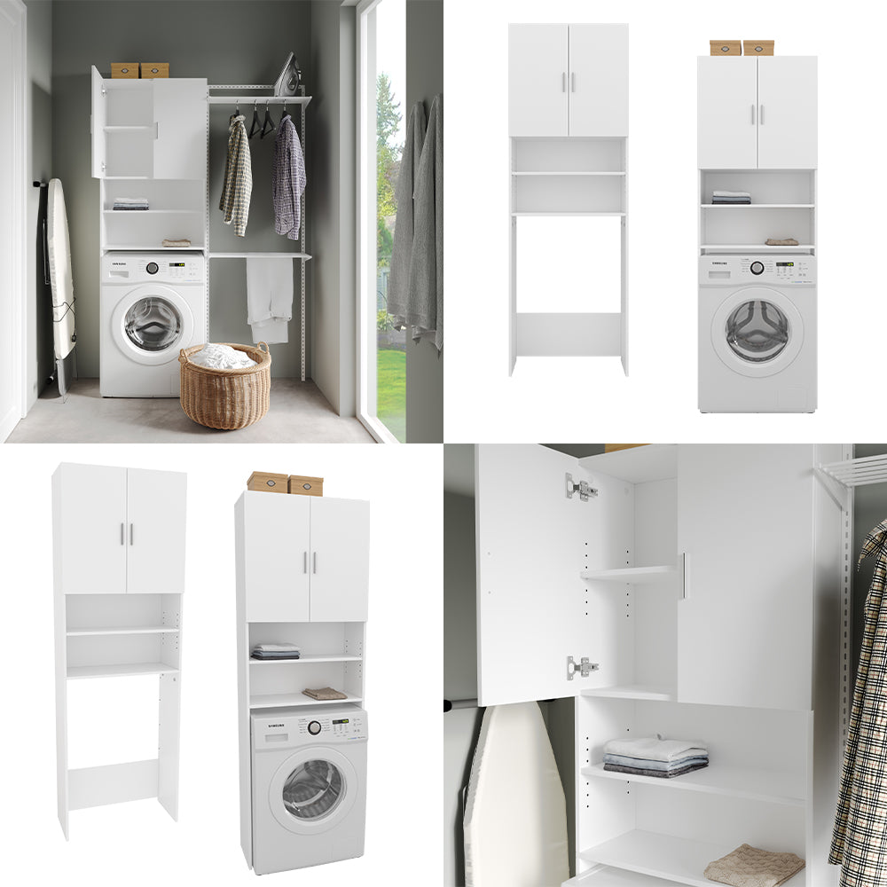 Vicco Mobile lavatrice Bianco 64 x 190 cm con 2 ante corte