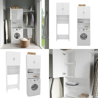 Vicco Mobile lavatrice Bianco 64 x 190 cm con 2 ante corte