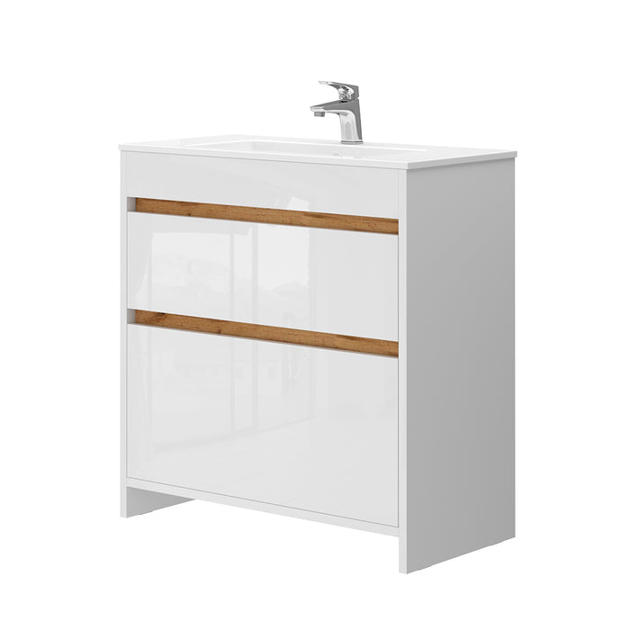 Vicco Set di mobili da bagno Bianco 2 parti, mobile base 80 cm