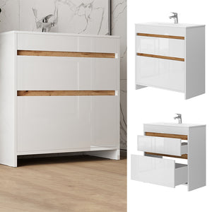 Vicco Set di mobili da bagno Bianco 2 parti, mobile base 80 cm