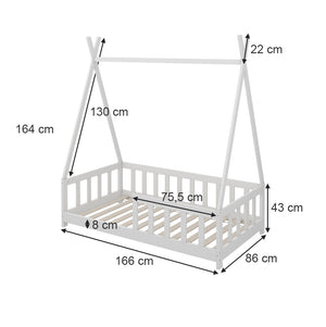 Vitalispa Letto Tipi Bianco 80x160 cm con protezione anticaduta