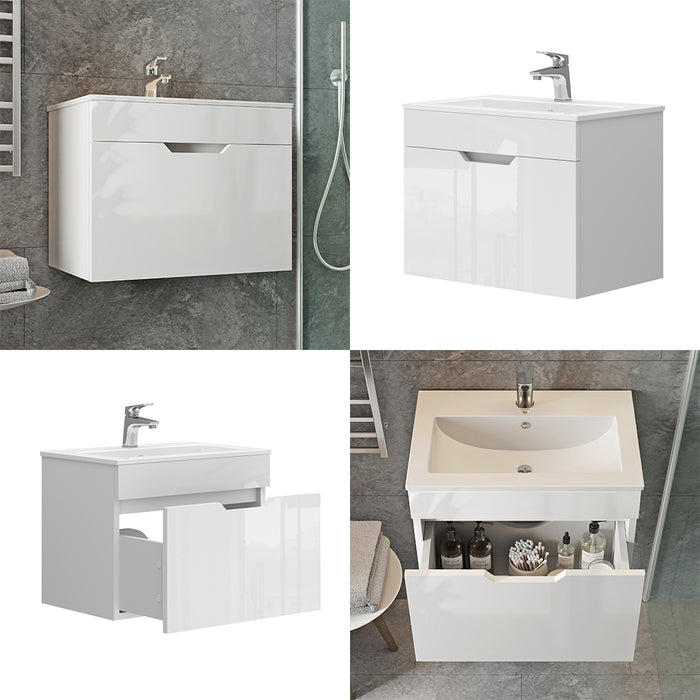 Vicco Set di mobili da bagno Bianco 2 parti, mobile base 60 cm