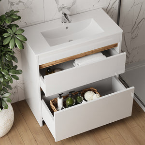 Vicco Set di mobili da bagno Bianco 2 parti, mobile base 80 cm