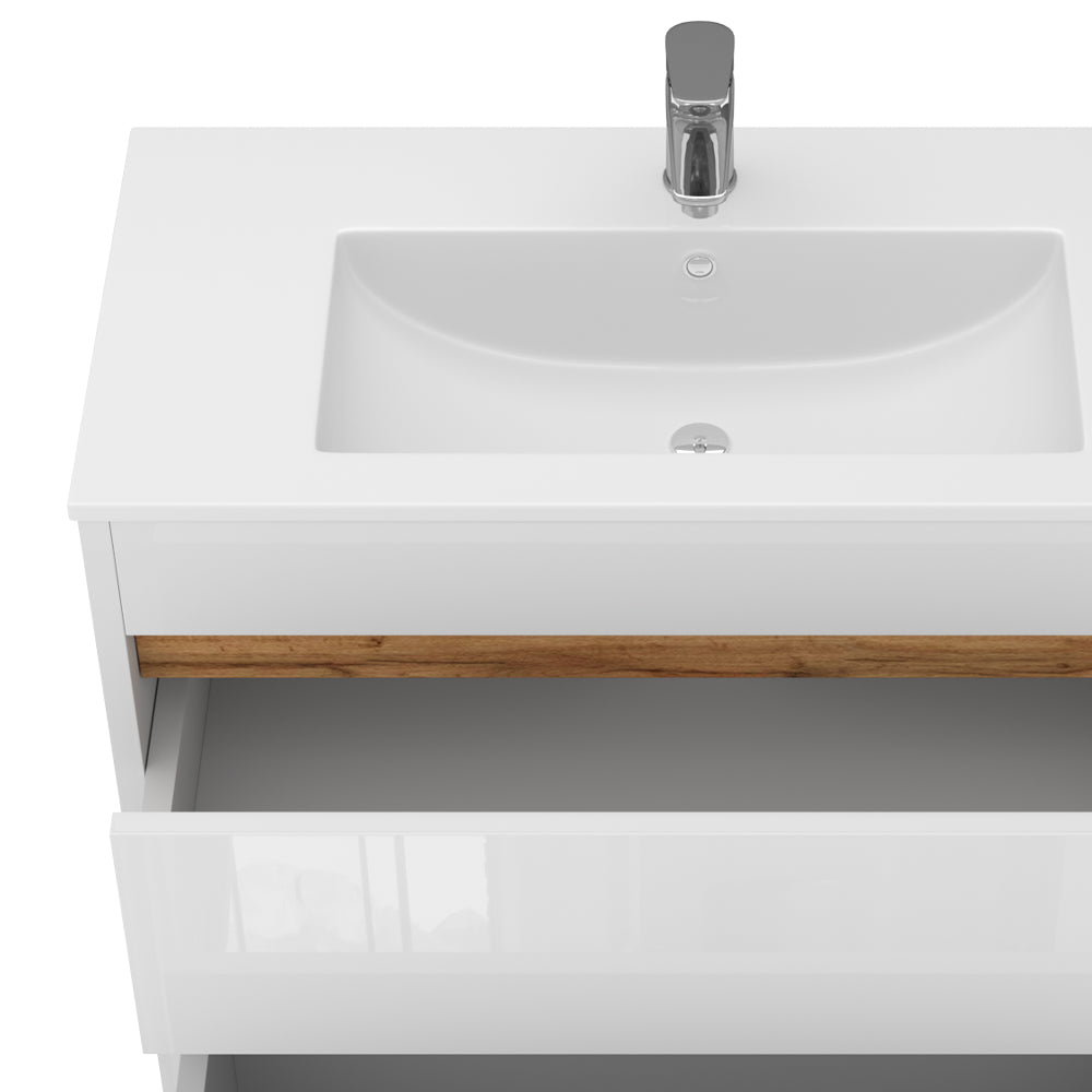 Vicco Set di mobili da bagno Bianco 2 parti, mobile base 80 cm