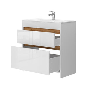 Vicco Set di mobili da bagno Bianco 2 parti, mobile base 80 cm