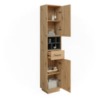 Vicco Armadio per il bagno Rovere artigianale/antracite 38 x 190 cm con ante, cassetto