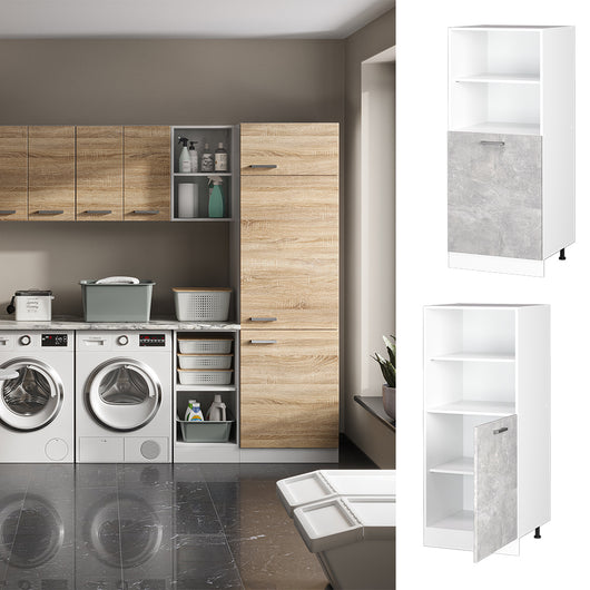 Vicco Dispensa universale Calcestruzzo 60 cm con ripiani aperti e anta