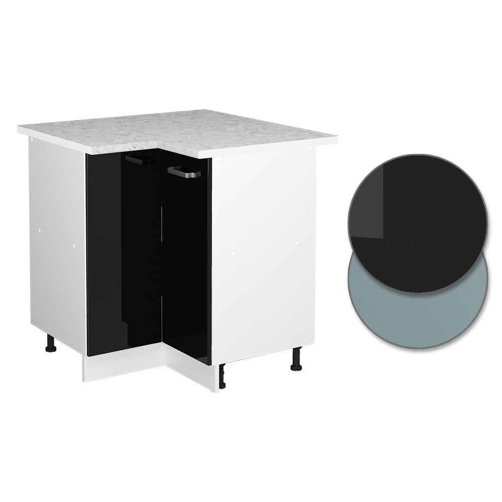 Vicco Mobile ad angolo cucina Nero lucido 75.6 cm , PL Marmo