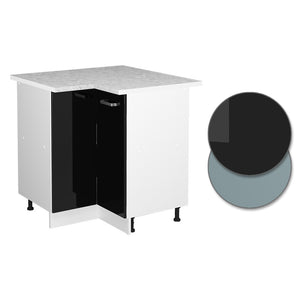 Vicco Armadio universale ad angolo Nero lucido 75.6 cm con anta, con piano di lavoro