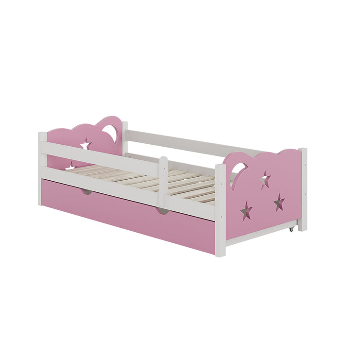 Vitalispa Letto per bambini rosa 80x160 cm con cassetto, senza materasso