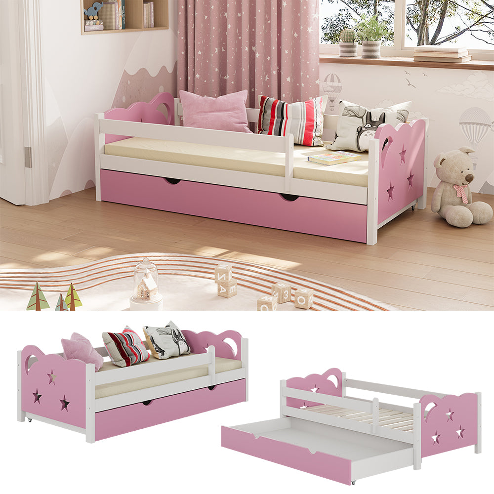 Vitalispa Letto per bambini rosa 80x160 cm con cassetto, senza materasso