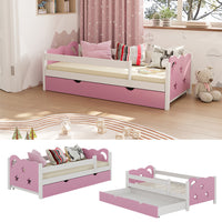 Vitalispa Letto per bambini rosa 80x160 cm con cassetto, senza materasso