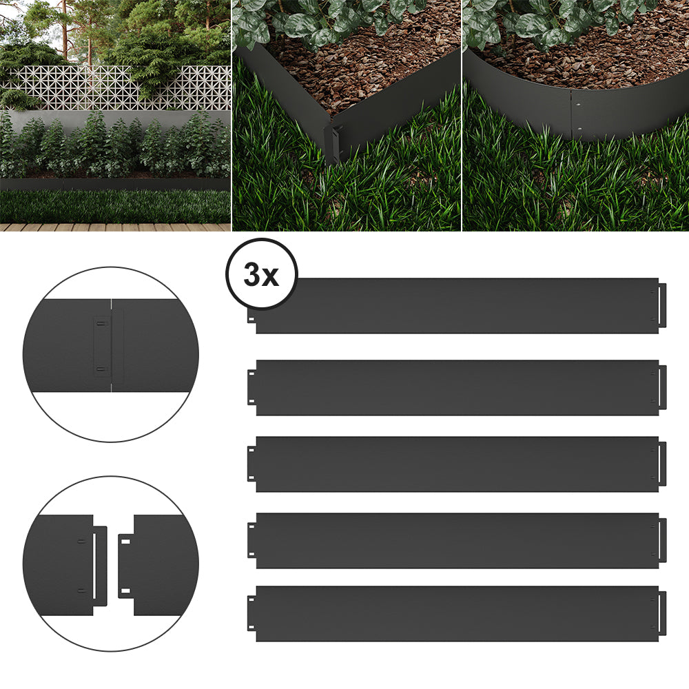 Serina Bordo del prato Antracite 100 x 18 cm 15 metri