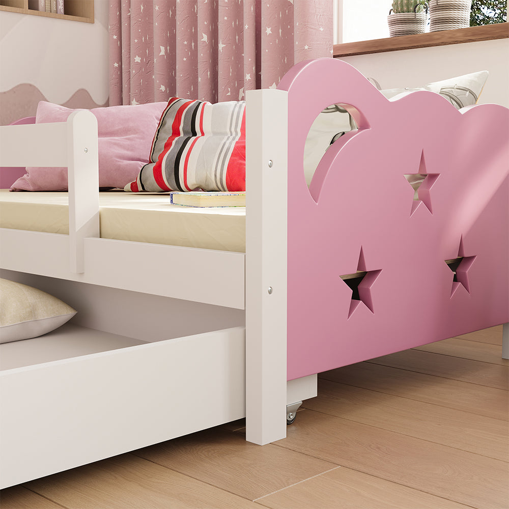 Vitalispa Letto per bambini rosa 80x160 cm con cassetto, senza materasso