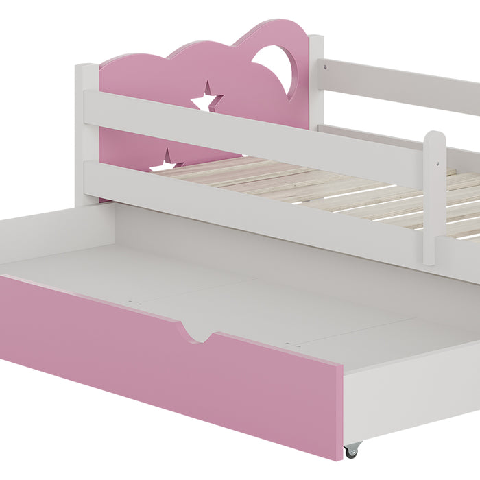 Vitalispa Letto per bambini rosa 80x160 cm con cassetto, senza materasso