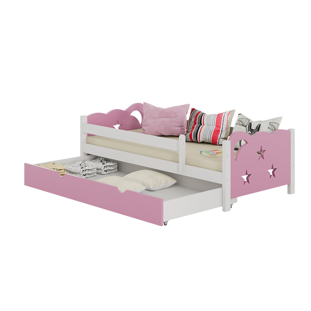 Vitalispa Letto per bambini rosa 80x160 cm con cassetto, senza materasso