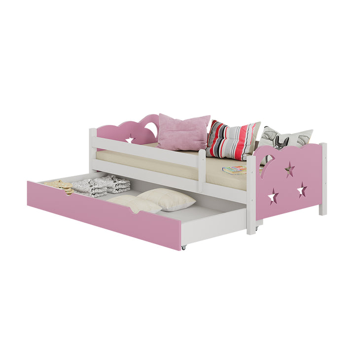 Vitalispa Letto per bambini rosa 80x160 cm con cassetto, senza materasso